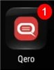 Quando as pessoas recebem a sua mensagem push, o ícone da app Qero delas fica assim.